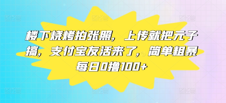 楼底下烤串拍张照片，提交便把元子搞，支付宝钱包友活来了，简单直接每日0撸100-云网创资源站