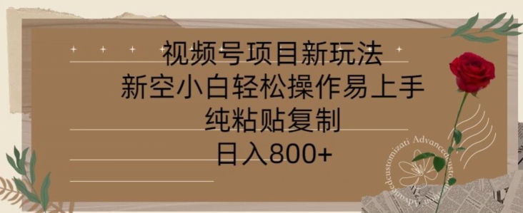 视频号项目，新玩法新空小白轻松操作易上手，纯粘贴复制，日入几张-云网创资源站