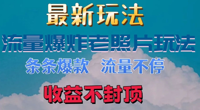 全新总流量发生爆炸的老照片游戏玩法，一条条爆品，总流量不断，日收300-云网创资源站