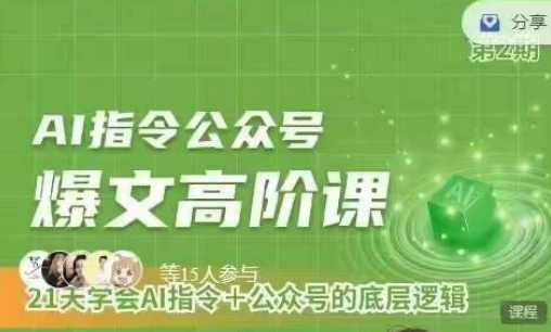 Ai指令公众号高阶课，学会ai指令+公众号的底层逻辑-云网创资源站