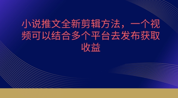 小说推文全新升级剪辑方法，一个视频需要结合各个平台去公布获得【揭密】-云网创资源站