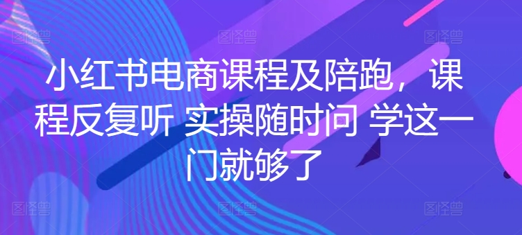 小红书电商课程及陪跑，课程内容反复看 实际操作随时随地问 学这一门就行了-云网创资源站