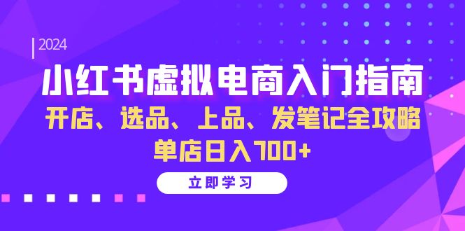 小红书虚拟电商入门指南：开店、选品、上品、发笔记全攻略 单店日入700+-云网创资源站