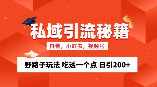 私域流量的精准性获客方法 歪门邪道游戏玩法 弄懂一个点 日引200 【揭密】-云网创资源站