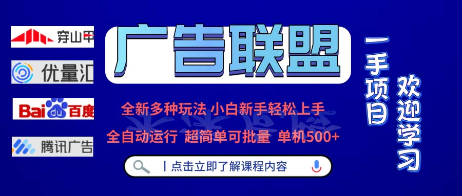 广告联盟 全新多种玩法 单机500+  全自动运行  可批量运行-云网创资源站