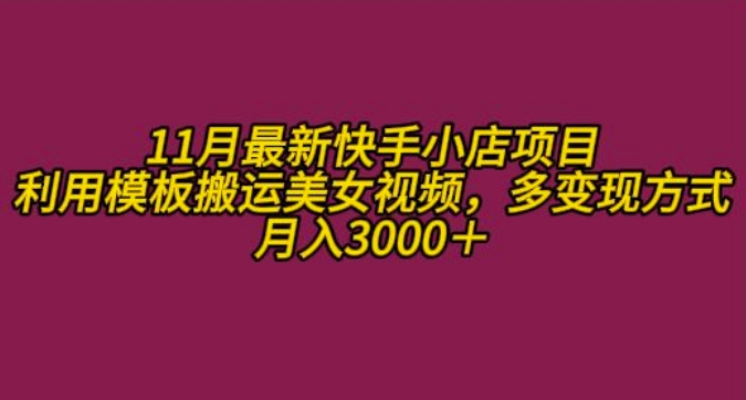 11月K总部族快手小店乐趣粉丝新项目，运用模版运送美女丝袜，多变现模式月收入3000-云网创资源站