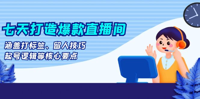 七天打造爆款直播间：涵盖打标签、留人技巧、起号逻辑等核心要点-云网创资源站