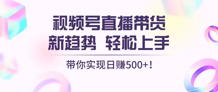 视频号直播带货新趋势，轻松上手，带你实现日赚500+-云网创资源站