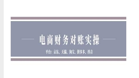 电商财务对账实操-京东天猫淘宝拼多多抖音电商财务对账-云网创资源站